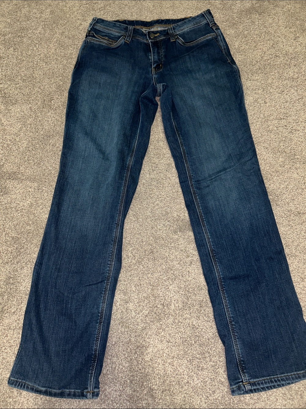 Carhartt flannel lined Straight-Leg Women's Jeans in Dark Blue